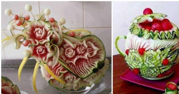 Esculturas em Frutas e Legumes 